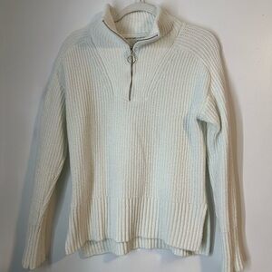 Cynthia Rowley Cream Half-Zip Sweater